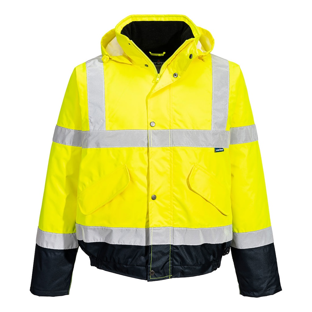 Portwest Warnschutz-Winterpilotjacke mit Kontrastbesatz