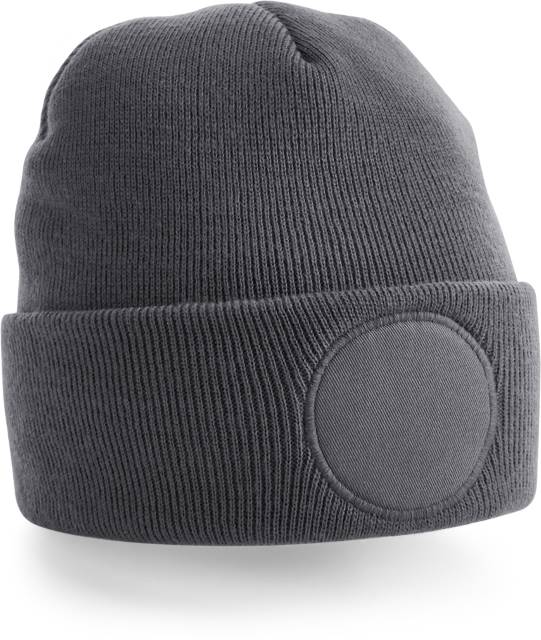 [180-55-125-UNI] Beechfield B 446 Circular Patch Strickmütze (Anthrazit)