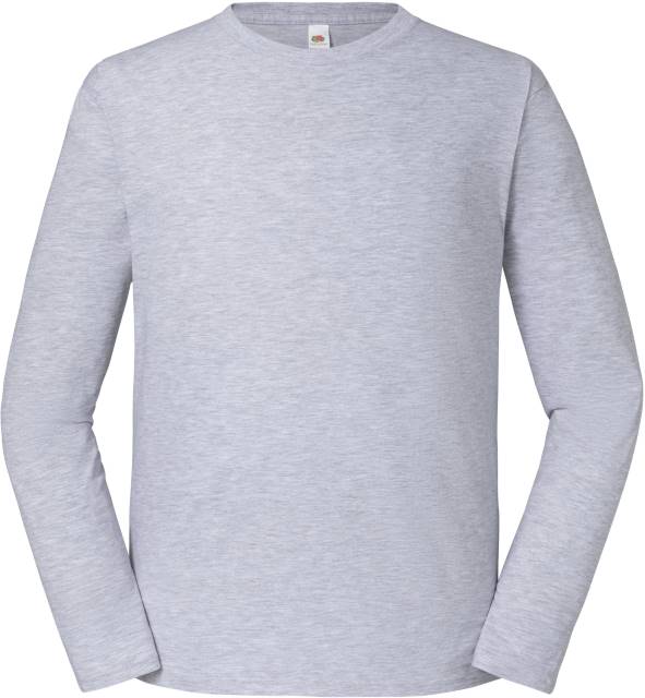 [180-10-304-XS] Fruit of the Loom Iconic 195 LSL Langarm-T-Shirt schwer (XS, Hellgrau meliert)