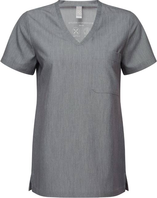 [180-40-100-XS] Onna NN 300 Damen V-Ausschnitt Stretch Kasack (XS, Dunkelgrau)