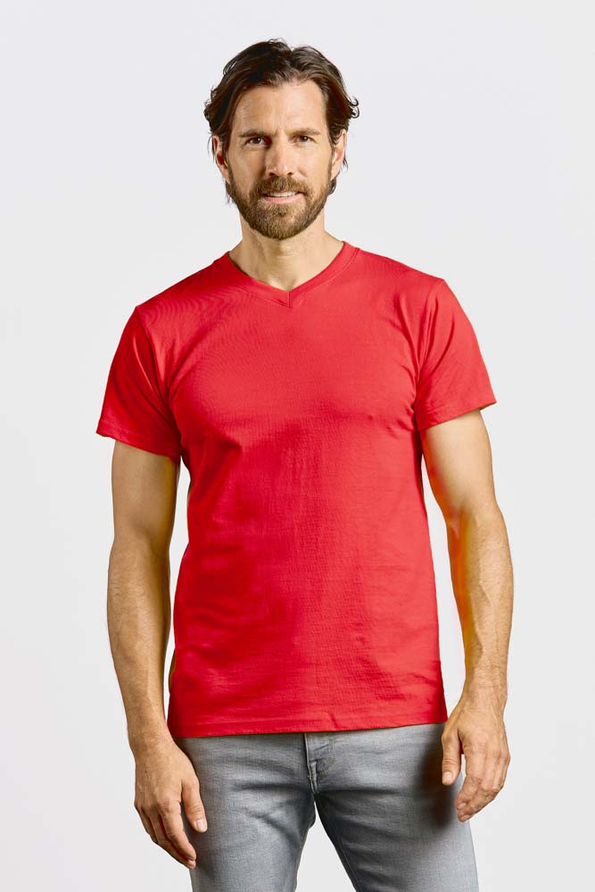 [180-10-606-S] Promodoro 3025 Premium T-Shirt mit V-Ausschnitt (S, Feuerrot)