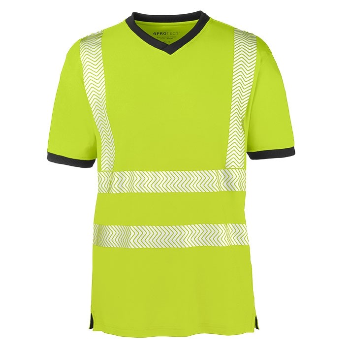 [100-10-004-XS] 4PROTECT® Warnschutz UV-T-Shirt MIAMI (XS, Warngelb/Grau)