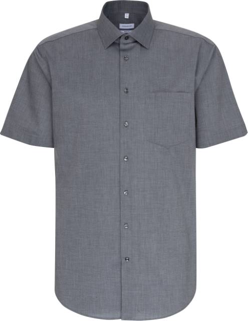 [180-15-037-38] Seidensticker Shirt Regular SSL Kurzarmhemd (38, Anthrazit)