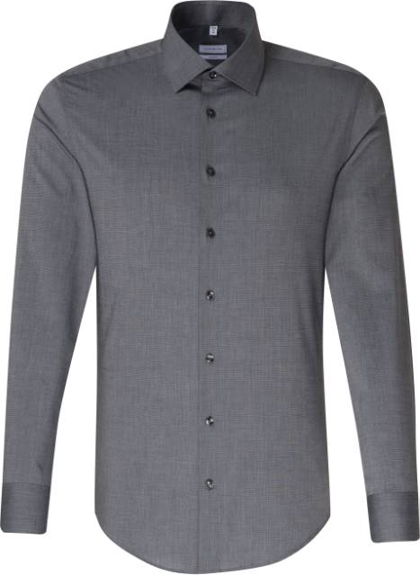 [180-15-043-37] Seidensticker Shirt Shaped LSL Hemd langarm (37, Anthrazit)