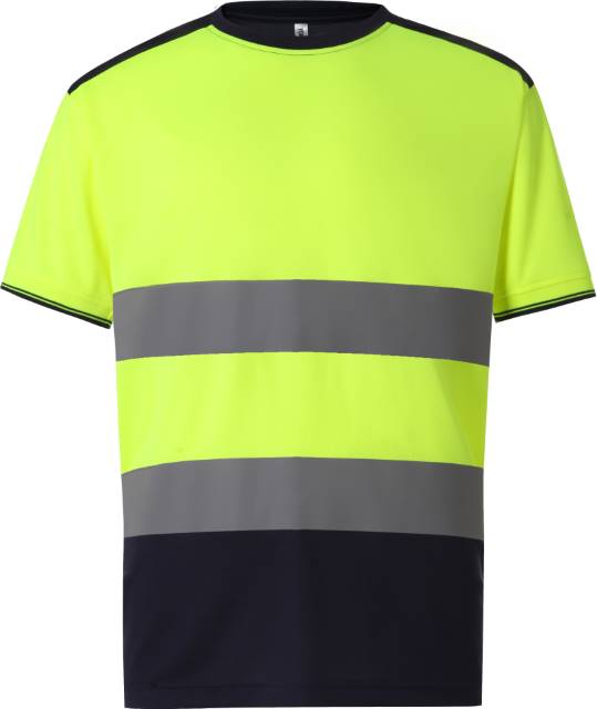[180-10-895-S] Yoko HVJ 400 Hi-Vis T-Shirt (S, Warngelb/Marineblau)