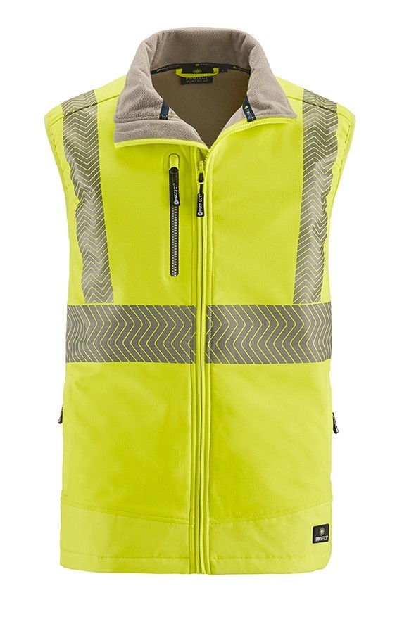 [100-30-001-S] 4PROTECT Paramus Warnschutzsoftshellweste (S, Warngelb)