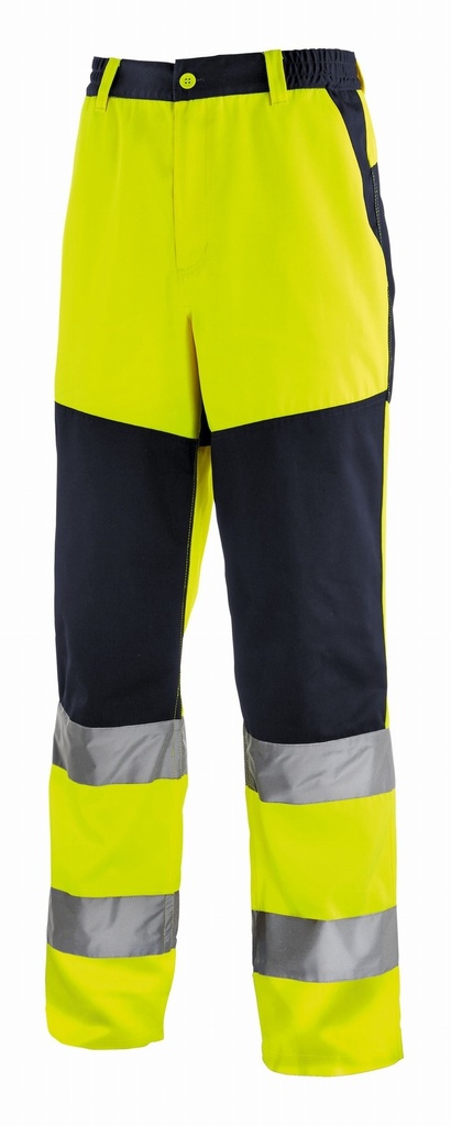 [100-35-021-24] teXXor Rochester Warnschutzbundhose (24, Warngelb/Marineblau)