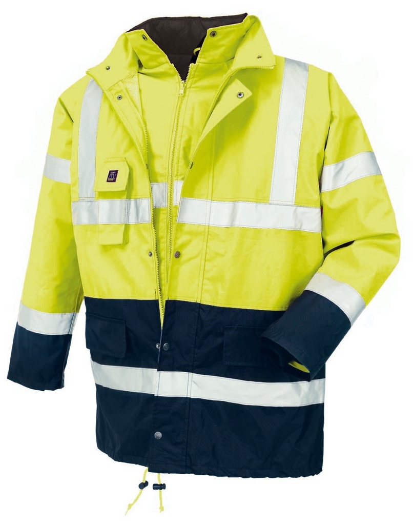 [100-25-048-S] teXXor Calgary Warnschutzparka (S, Warngelb/Marineblau)