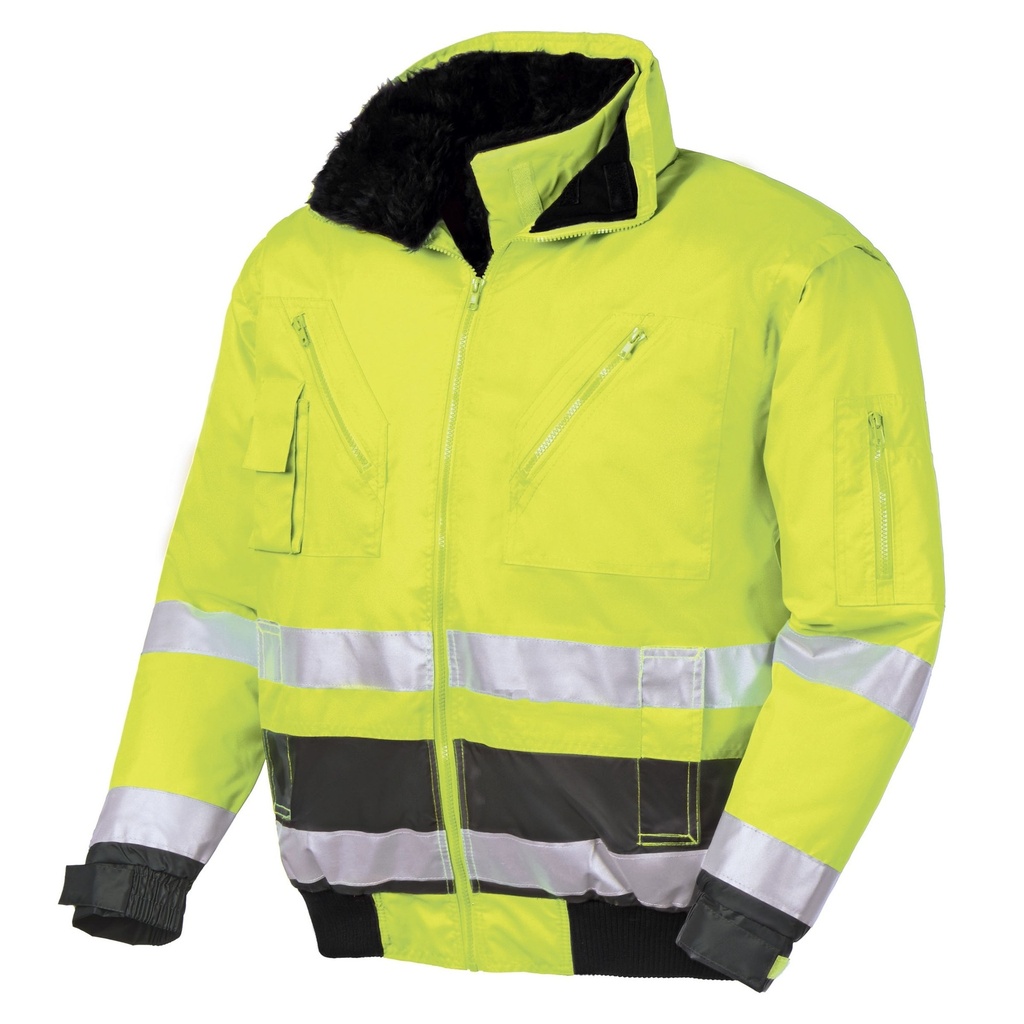 [100-25-052-S] teXXor® Warnschutz-Pilotenjacke VANCOUVER (S, Warngelb/Grau)