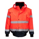Portwest 3-in-1-Warnschutz-Pilotjacke mit Kontrastbesatz C465